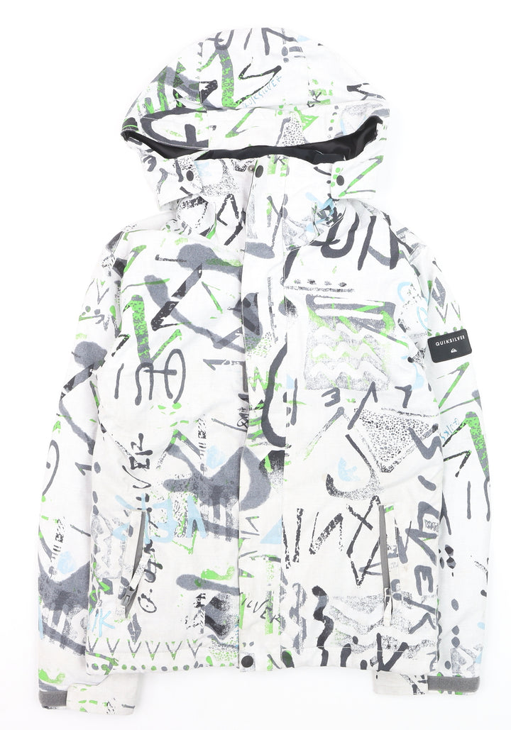 Quiksilver Boys Multicoloured 10 Years Ski Jacket Hooded Waterproof