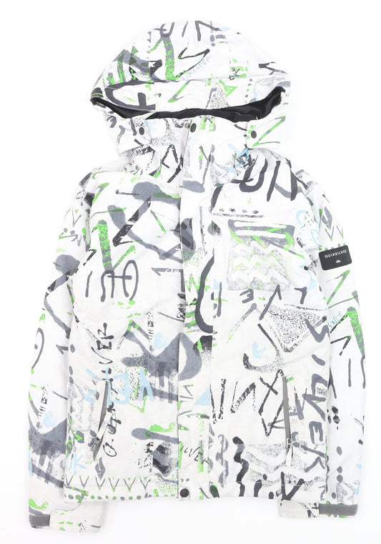 Quiksilver Boys Multicoloured 10 Years Ski Jacket Hooded Waterproof