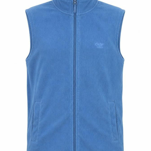 Cotton Traders Men's Blue Fleece Zip Vest Gilet Size L