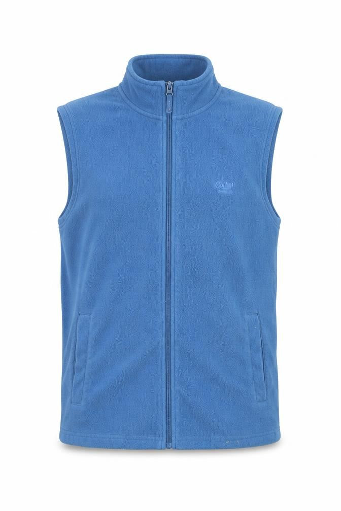 Cotton Traders Men's Blue Fleece Zip Vest Gilet Size L