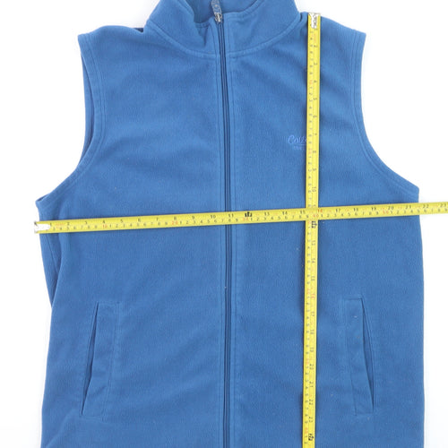 Cotton Traders Men's Blue Fleece Zip Vest Gilet Size L