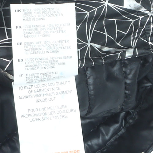 Passenger's Brand Men's Black Puffer Jacket Hooded Medium Polyester