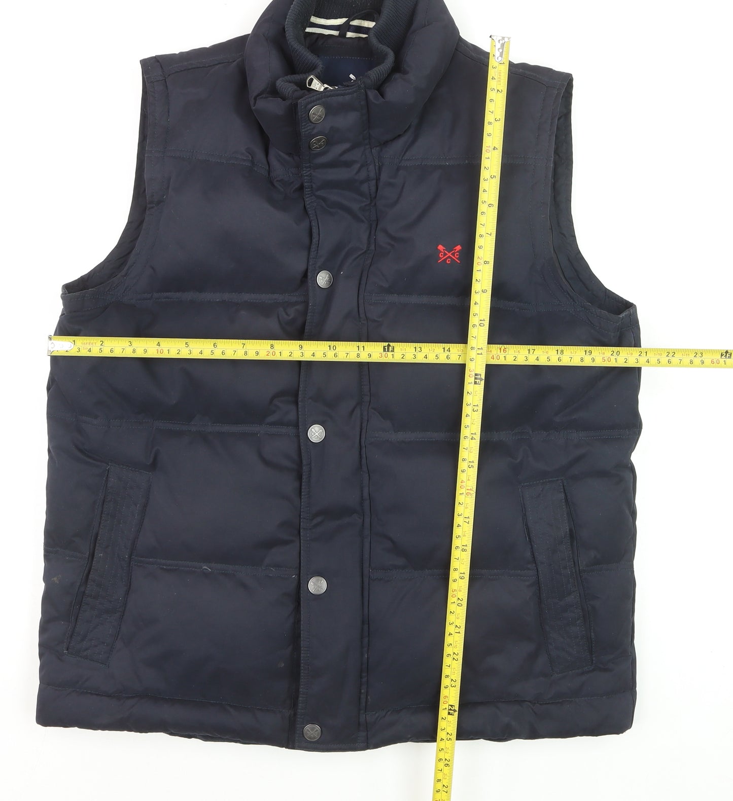 Crew Clothing Company Men's Blue Puffer Waistcoat Size M