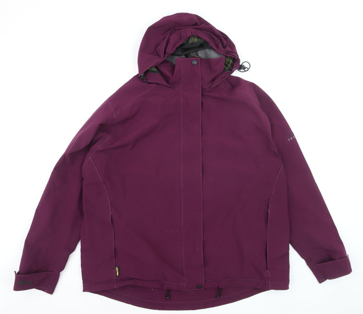 TOG24 Womens Purple Gore-Tex Waterproof Hooded Rain Jacket Size 16