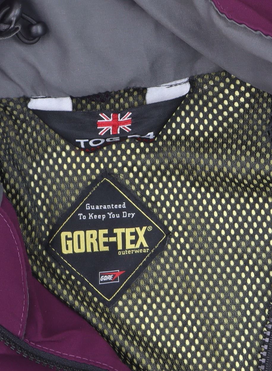 TOG24 Womens Purple Gore-Tex Waterproof Hooded Rain Jacket Size 16