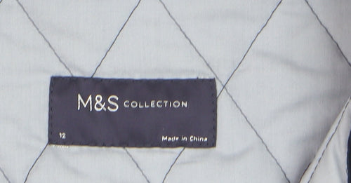 Marks and Spencer Women's Blue Quilted Mid-Length Jacket Size 12