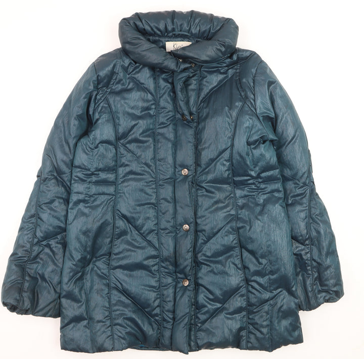 Klass Collection Women's Blue Mid-Length Puffer Coat M