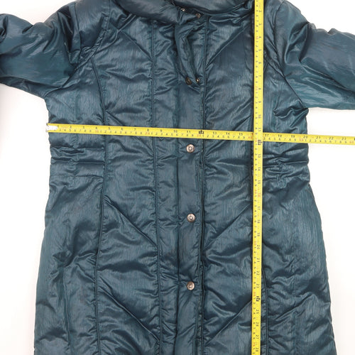 Klass Collection Women's Blue Mid-Length Puffer Coat M