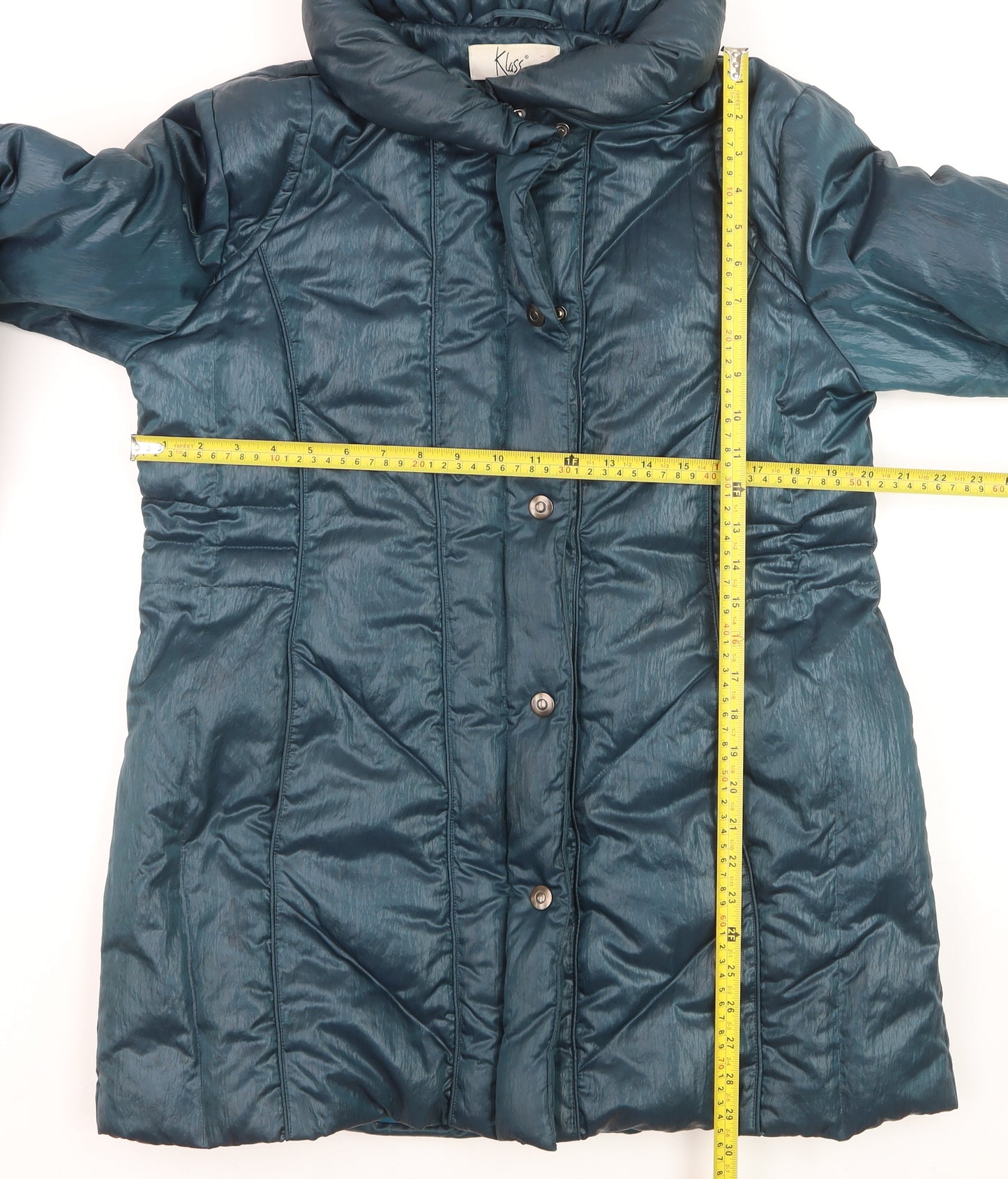 Klass Collection Women's Blue Mid-Length Puffer Coat M