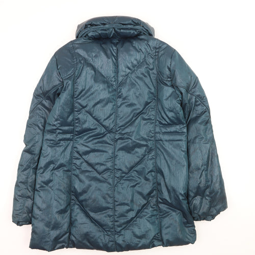 Klass Collection Women's Blue Mid-Length Puffer Coat M
