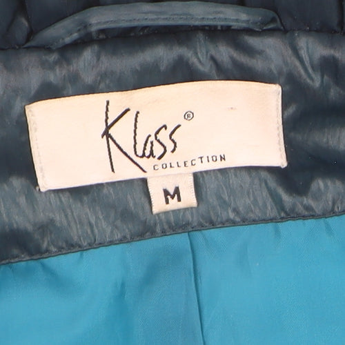 Klass Collection Women's Blue Mid-Length Puffer Coat M