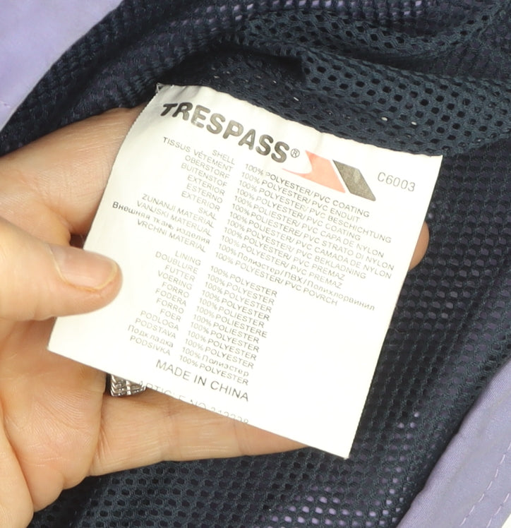 Trespass Womens Purple Waterproof Windproof Hooded Rain Jacket Size 16