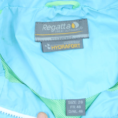 Regatta Womens Blue Waterproof Hooded Rain Coat Size 20