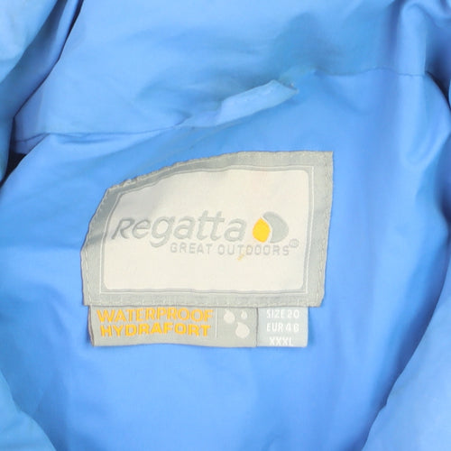 Regatta Womens Blue Waterproof Hydrafort Long Rain Coat Size 20