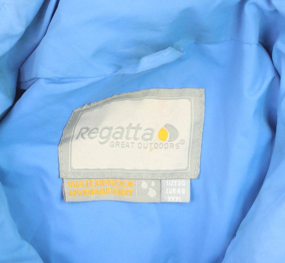 Regatta Womens Blue Waterproof Hydrafort Long Rain Coat Size 20