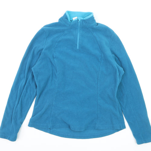 Decathlon Women Blue Fleece Half Zip Pullover Sweatshirt XL
