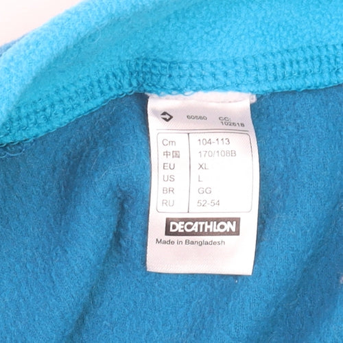 Decathlon Women Blue Fleece Half Zip Pullover Sweatshirt XL