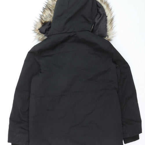 Topshop Unisex Black M Padded Faux Fur Hooded Parka Jacket