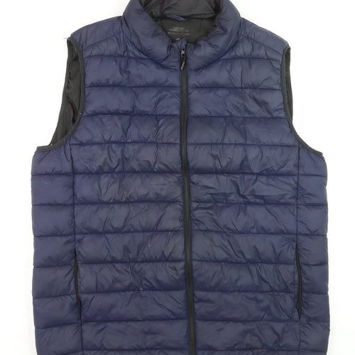 Primark Men's Blue 2XL Puffer Waistcoat Lightweight Quilted Gilet