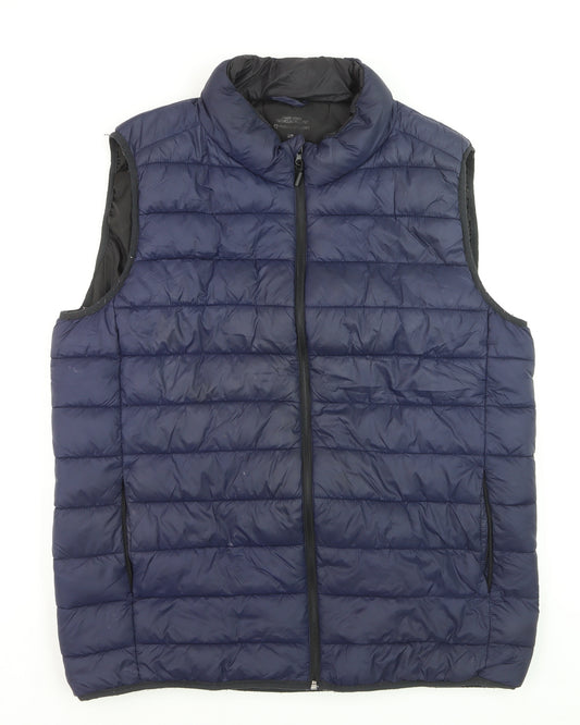 Primark Men's Blue 2XL Puffer Waistcoat Lightweight Quilted Gilet