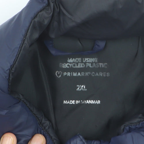 Primark Men's Blue 2XL Puffer Waistcoat Lightweight Quilted Gilet