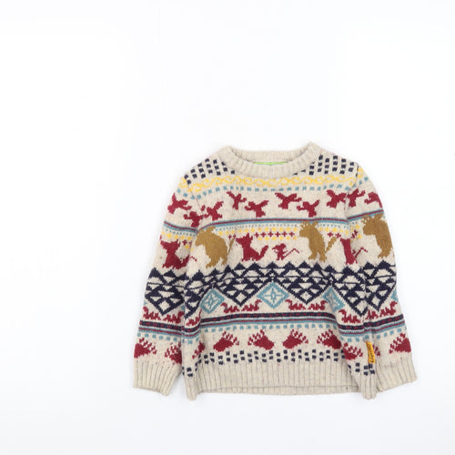 The Gruffalo Boys Beige Fair Isle Jumper 2-3 Years Tu Cotton Wool Blend
