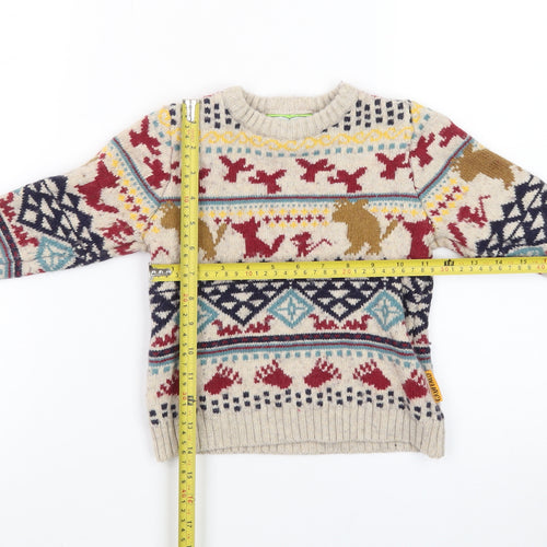 The Gruffalo Boys Beige Fair Isle Jumper 2-3 Years Tu Cotton Wool Blend
