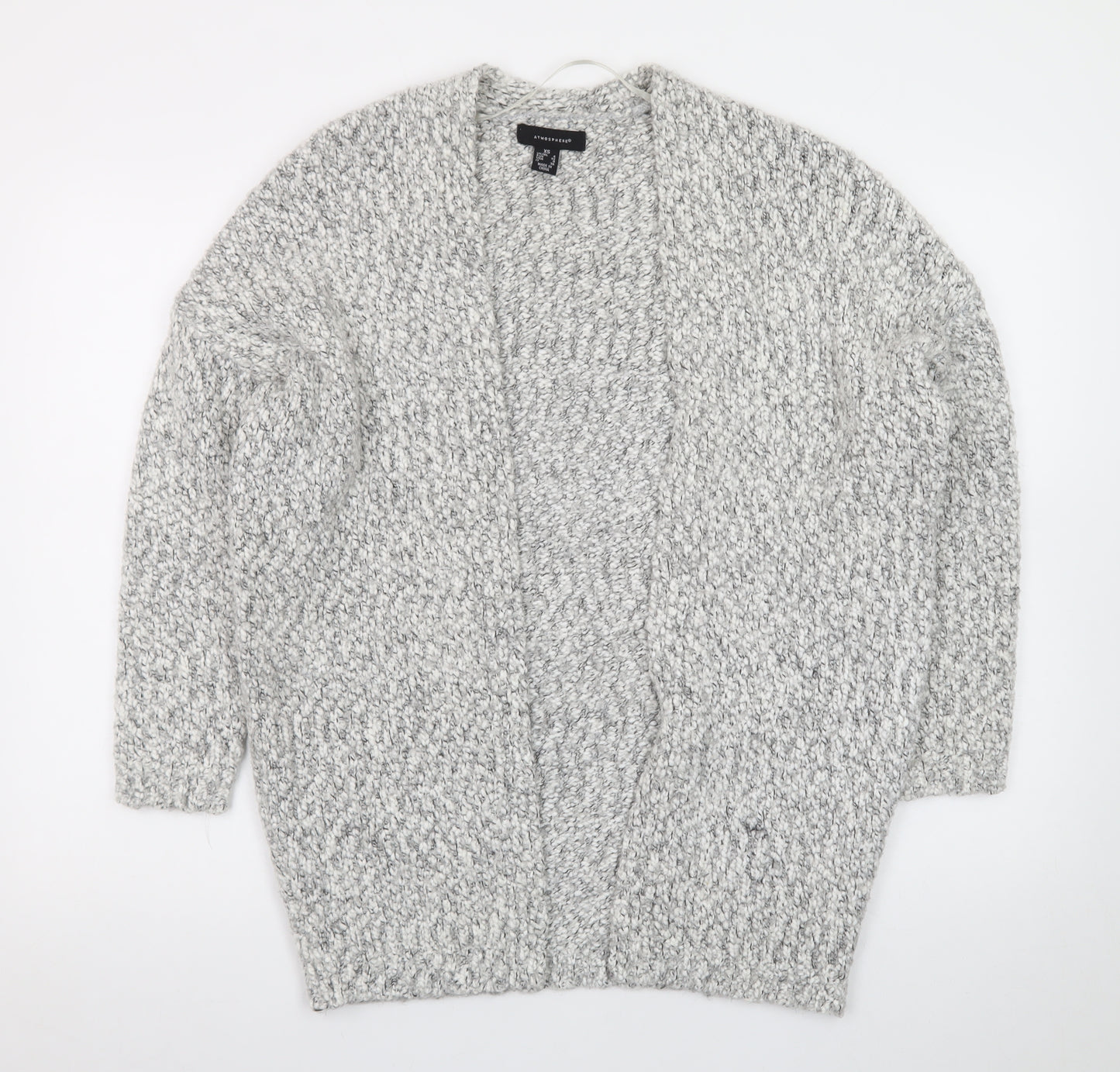 Atmosphere Women Grey Chunky Knit Open Cardigan XS