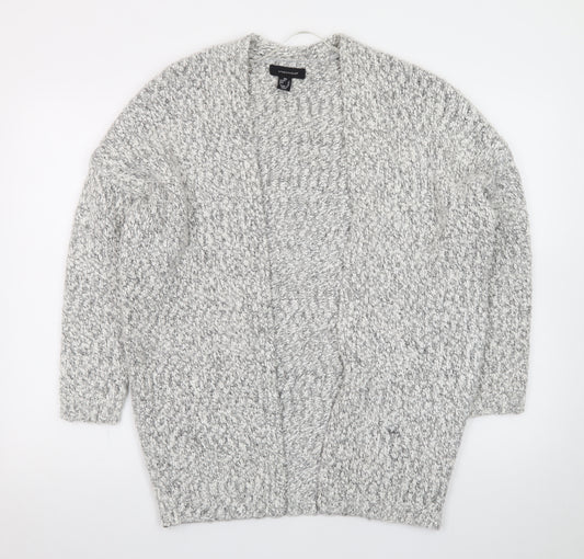 Atmosphere Women Grey Chunky Knit Open Cardigan XS