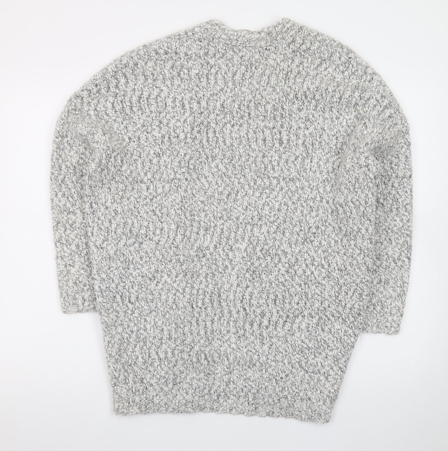 Atmosphere Women Grey Chunky Knit Open Cardigan XS