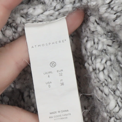 Atmosphere Women Grey Chunky Knit Open Cardigan XS