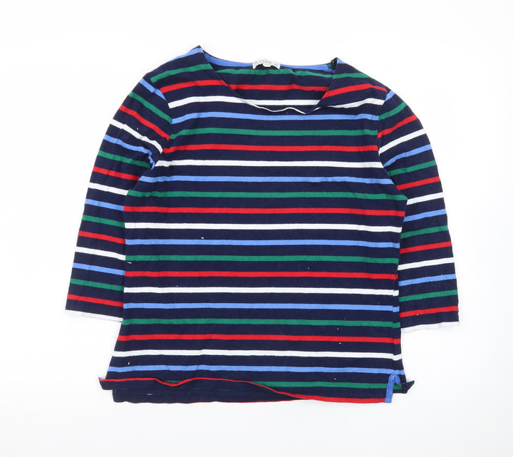 Weekend Womens Multicoloured Striped 3/4 Sleeve Cotton T-Shirt Size 14