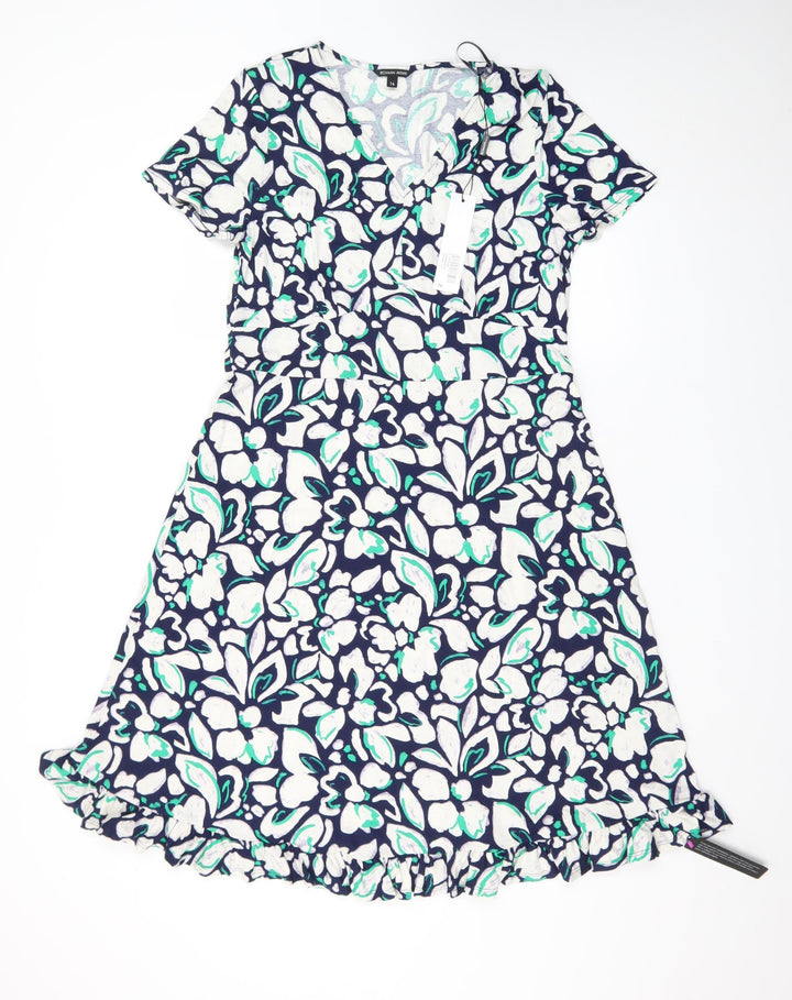 Roman Petite Women’s Multicoloured Floral Fit & Flare Dress Size 14