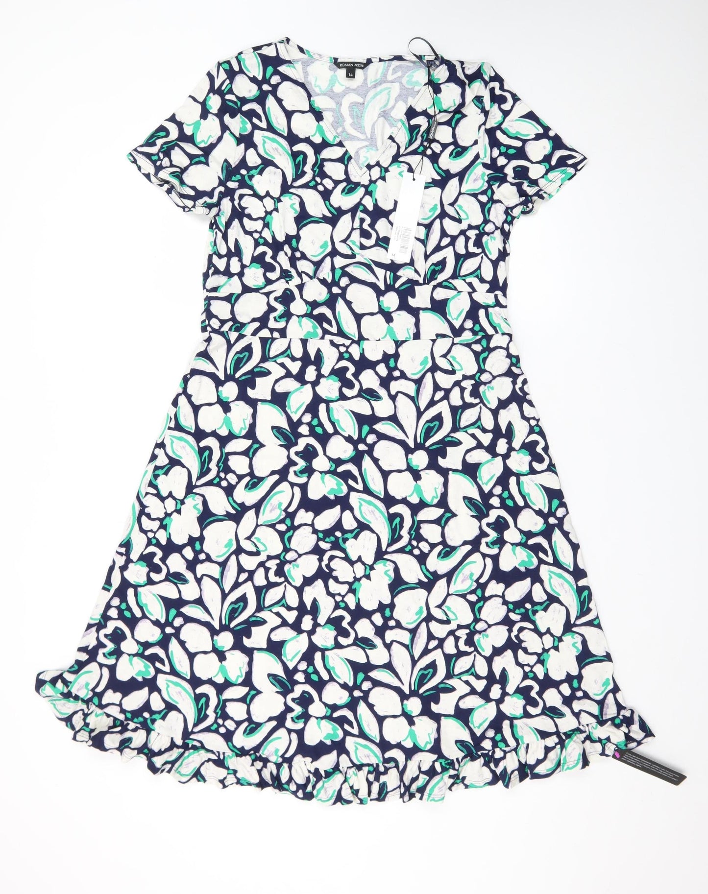 Roman Petite Women’s Multicoloured Floral Fit & Flare Dress Size 14