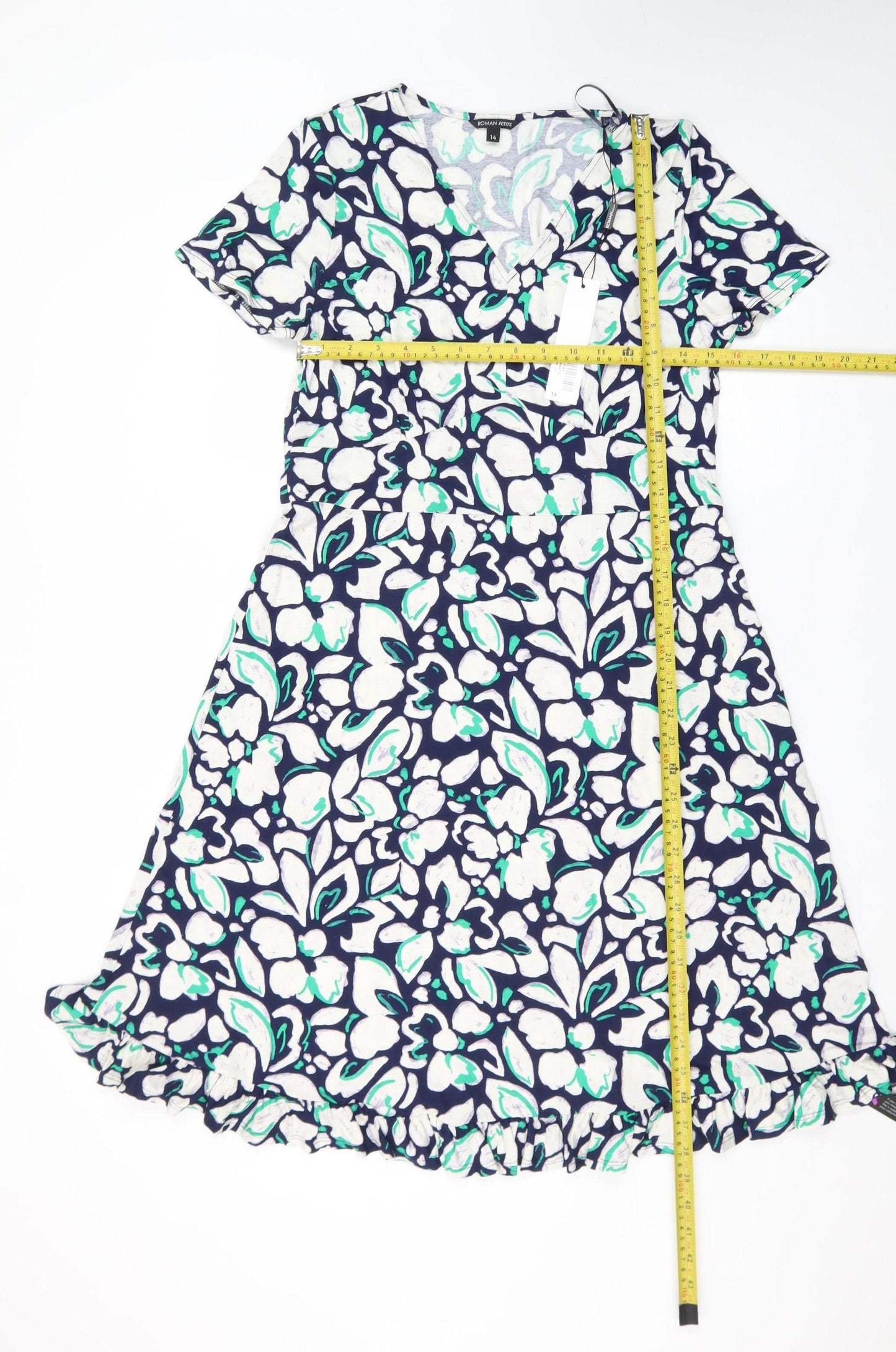 Roman Petite Women’s Multicoloured Floral Fit & Flare Dress Size 14