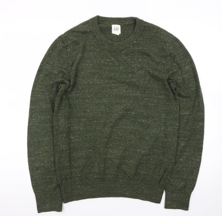 GAP Men's Green Wool Blend Crew Neck Pullover Jumper Size S