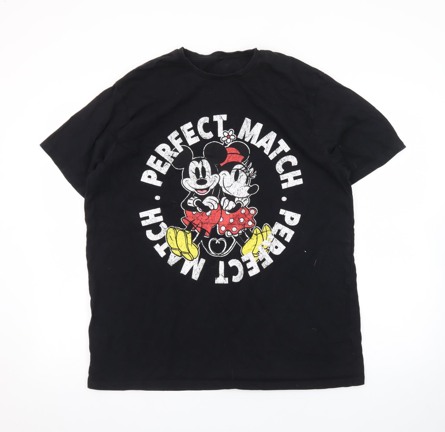 George Mickey & Minnie Black XL Men's Graphic T-Shirt