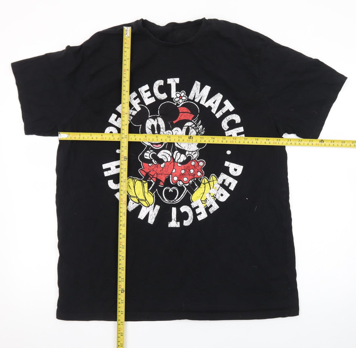 George Mickey & Minnie Black XL Men's Graphic T-Shirt