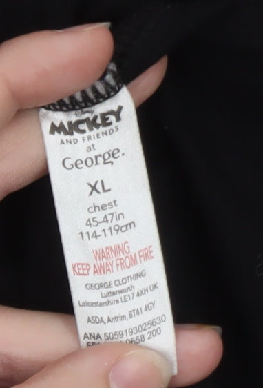 George Mickey & Minnie Black XL Men's Graphic T-Shirt