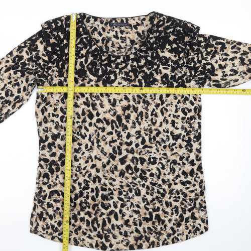 Marks and Spencer Women’s Beige Leopard Print Long Sleeve Pullover Jumper Size 14