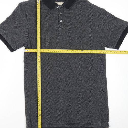 Next Men's Grey Cotton Short Sleeve Polo Shirt Size S