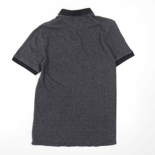Next Men's Grey Cotton Short Sleeve Polo Shirt Size S