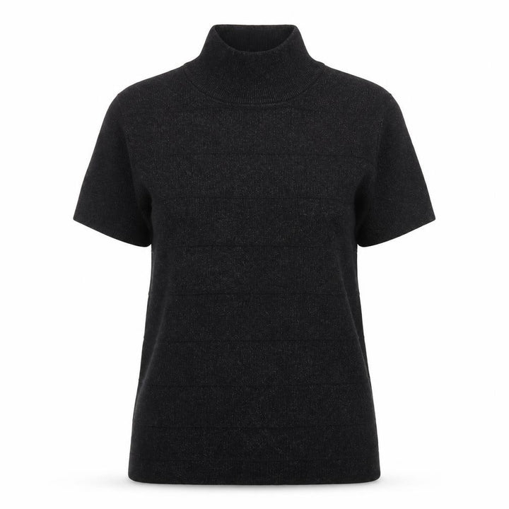 Jessica Women Black Roll Neck Short Sleeve Pullover Jumper S