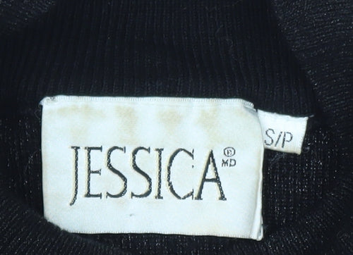 Jessica Women Black Roll Neck Short Sleeve Pullover Jumper S