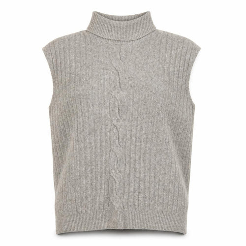 F&F Womens Beige Wool Blend Roll Neck Sleeveless Vest Jumper L