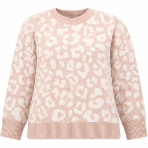 Nutmeg Women Beige Leopard Print Pullover Jumper Size 12/14