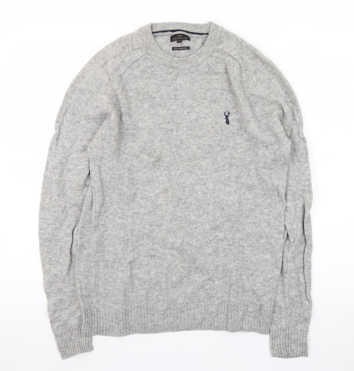 Next Signature Men's Grey Lambswool Crew Neck Jumper M