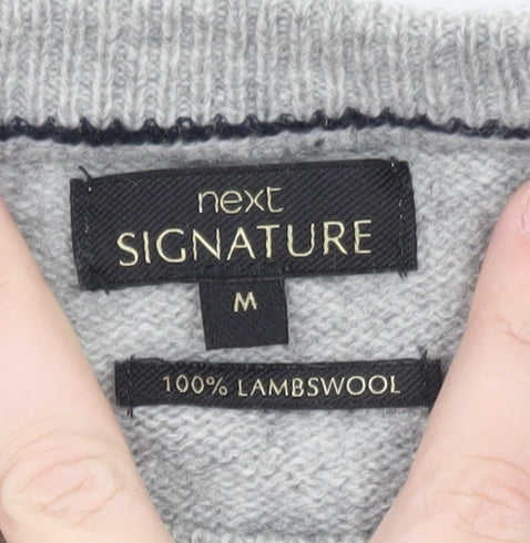 Next Signature Men's Grey Lambswool Crew Neck Jumper M