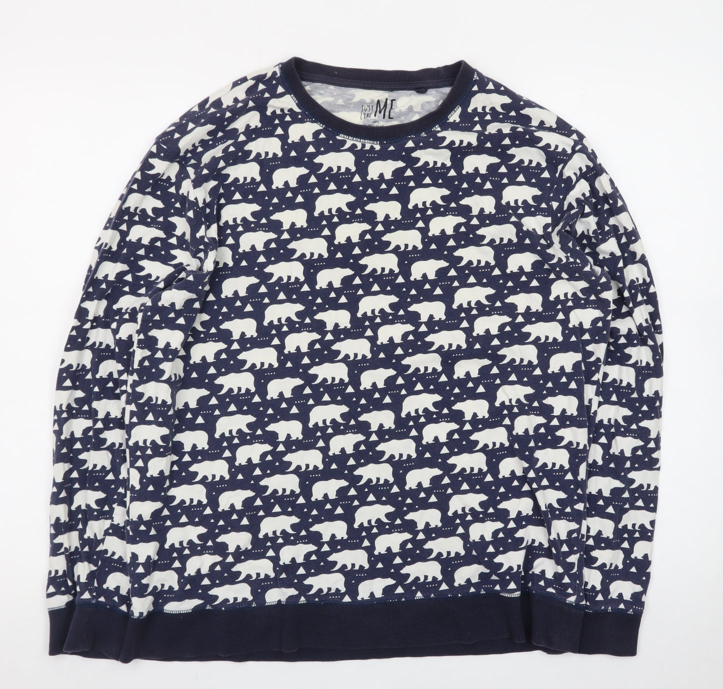 Next Women’s Blue Animal Print Long Sleeve Cotton T-Shirt L