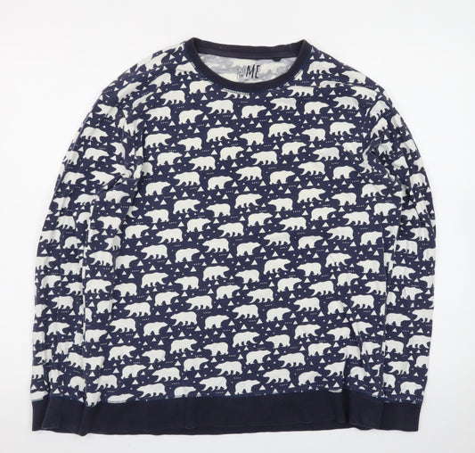 Next Women’s Blue Animal Print Long Sleeve Cotton T-Shirt L